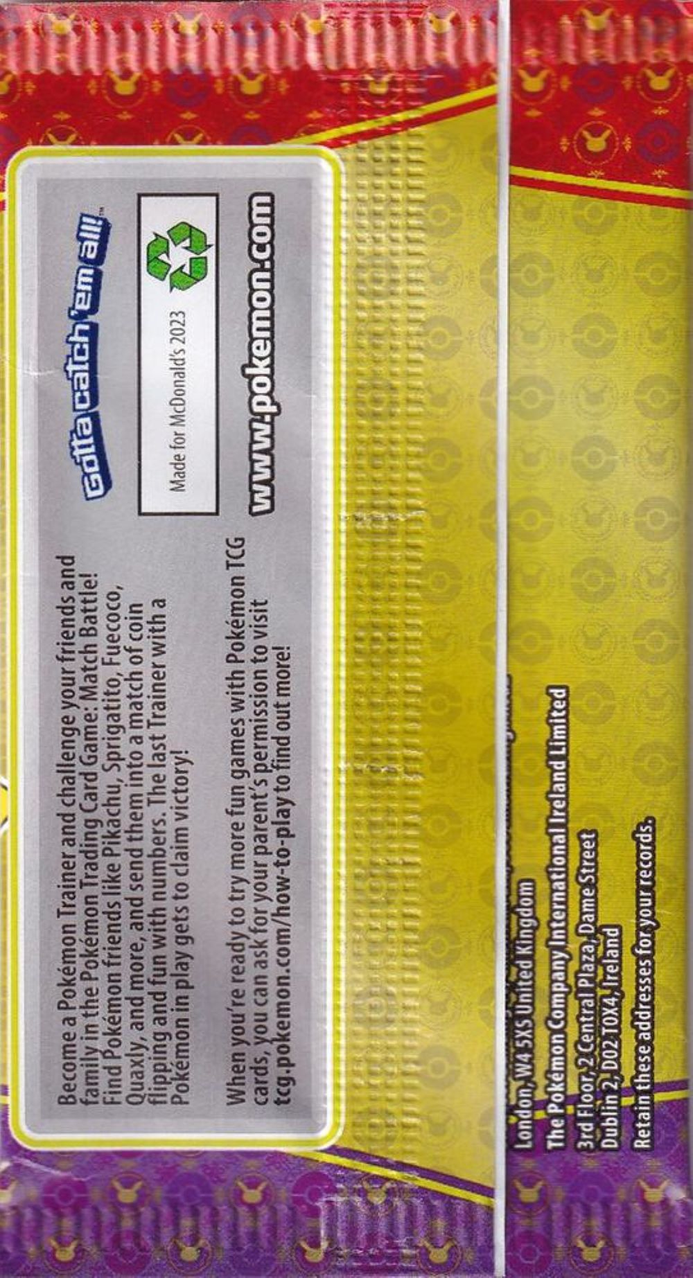Pokemon: McDonald's 2023 Match & Battle Pack
