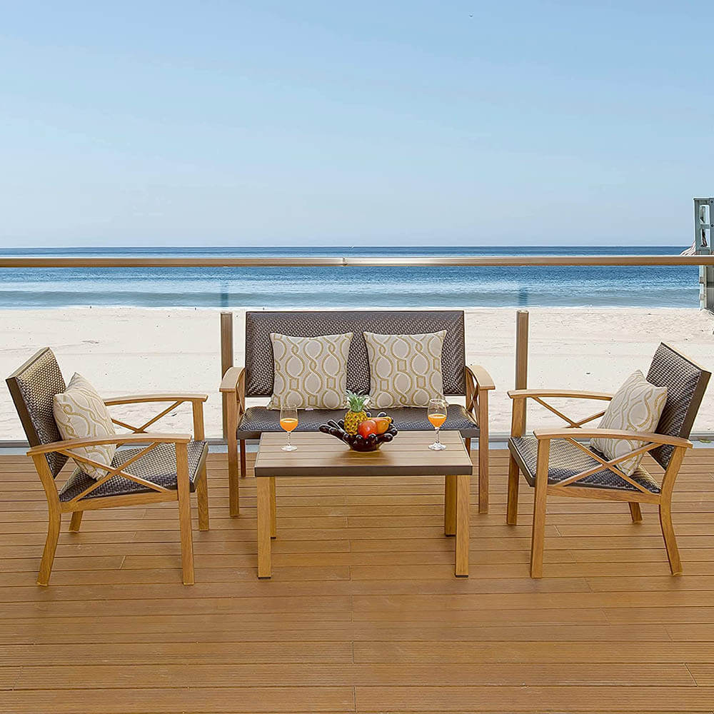 4 Pieces Outdoor Bistro Set