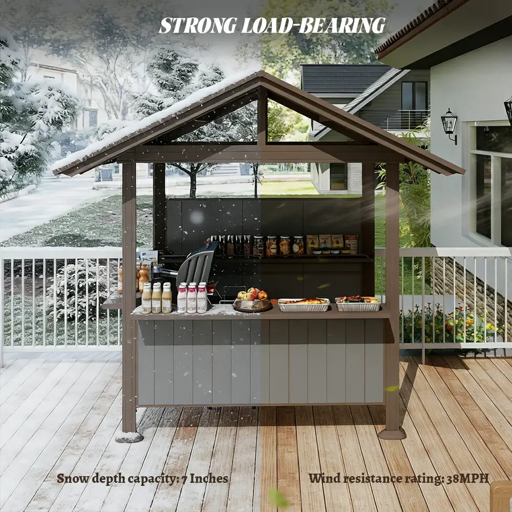 9' x 6' Hardtop Grill Gazebo Gable Roof