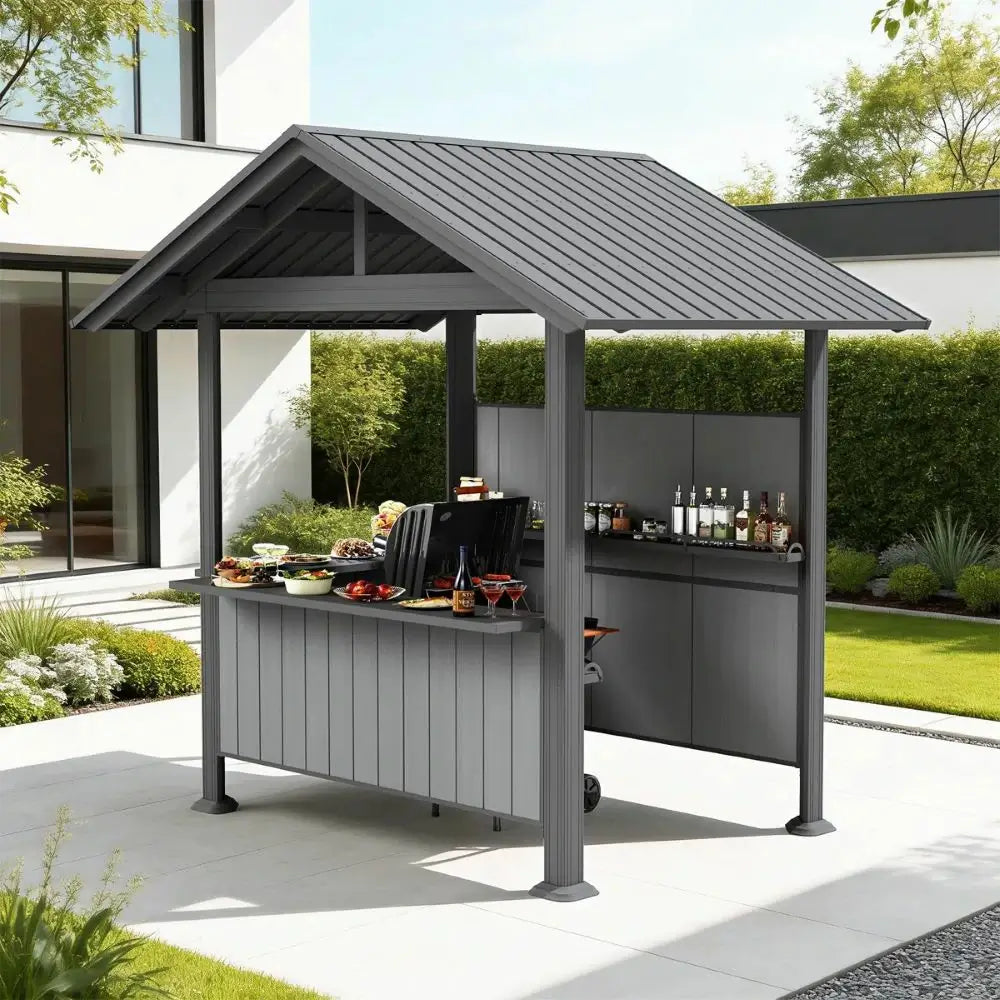 9' x 6' Hardtop Grill Gazebo Gable Roof