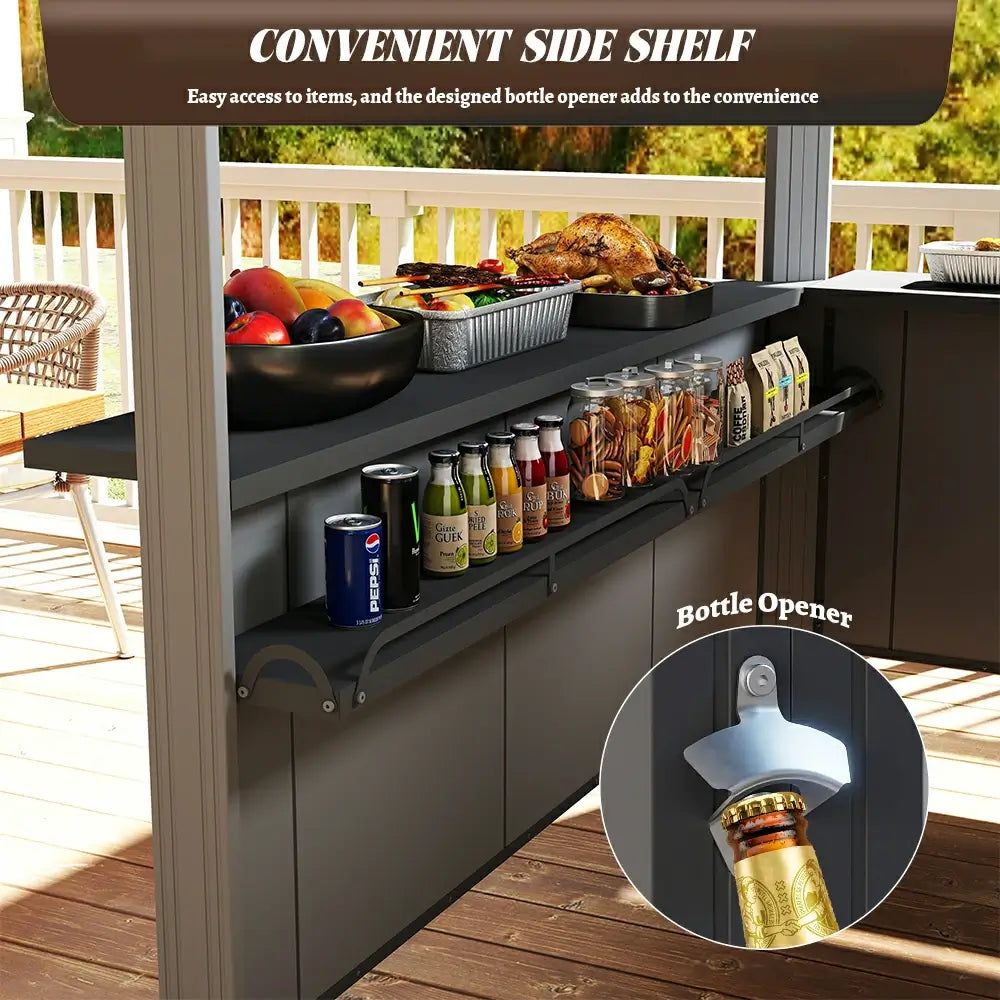 9' x 6' Hardtop Grill Gazebo Gable Roof