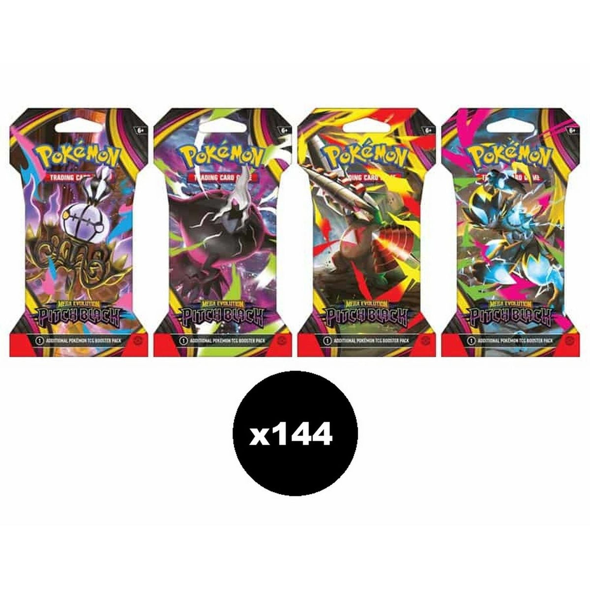 Pokemon: Mega Evolution Pitch Black 144ct Sleeved Booster Case (ME05)