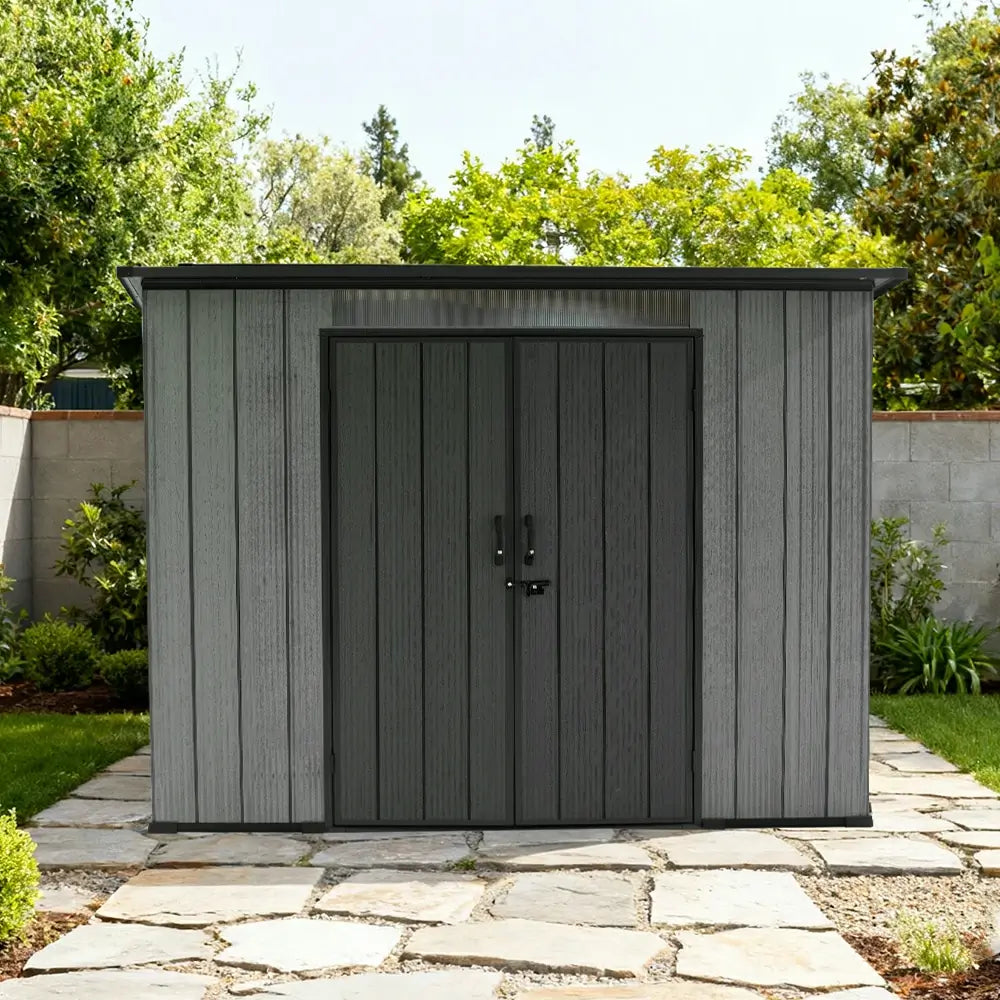 Outdoor Resin Storage Shed Sloping Roof