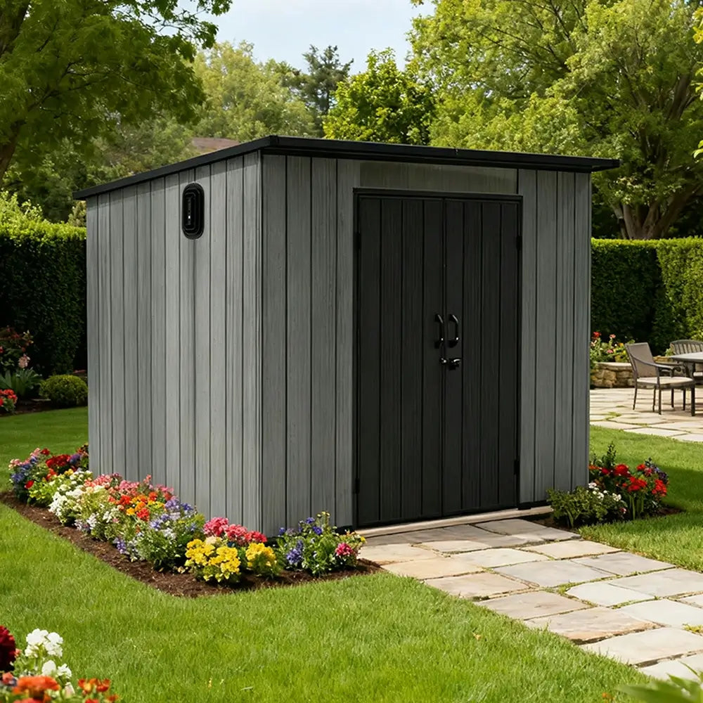 Outdoor Resin Storage Shed Sloping Roof