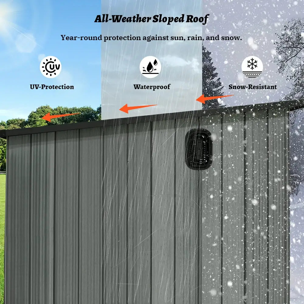 Outdoor Resin Storage Shed Sloping Roof
