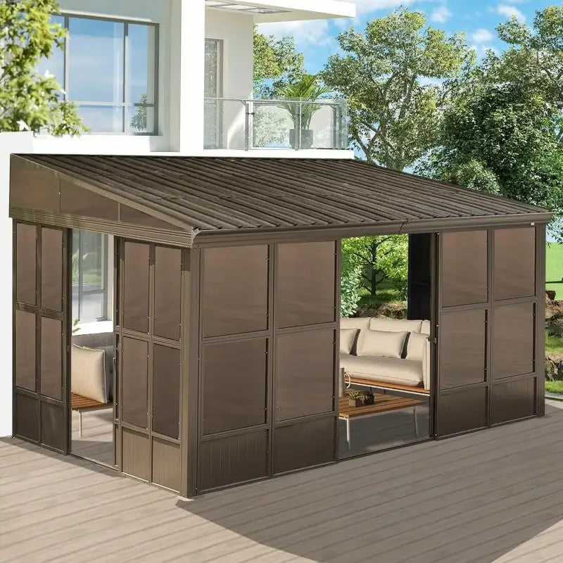 10'x12' Wall Mounted Sunroom with Side Door