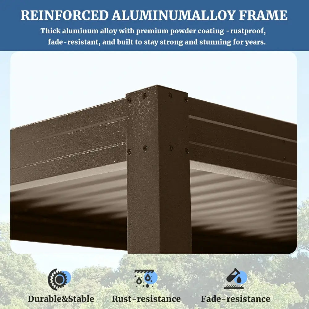 8' x 5' Aluminum Grill Gazebo with Adjustable Louvered Roof