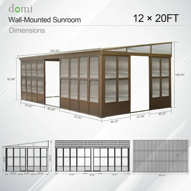 Polycarbonate Wall Mounted Sunroom