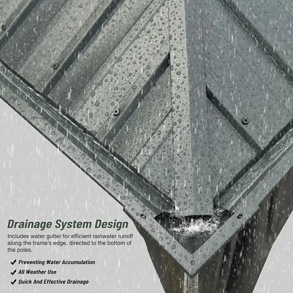 Aluminum Hardtop Gazebo Dark Gray with Drainage Gutters