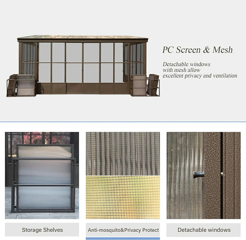 Polycarbonate Wall Mounted Sunroom