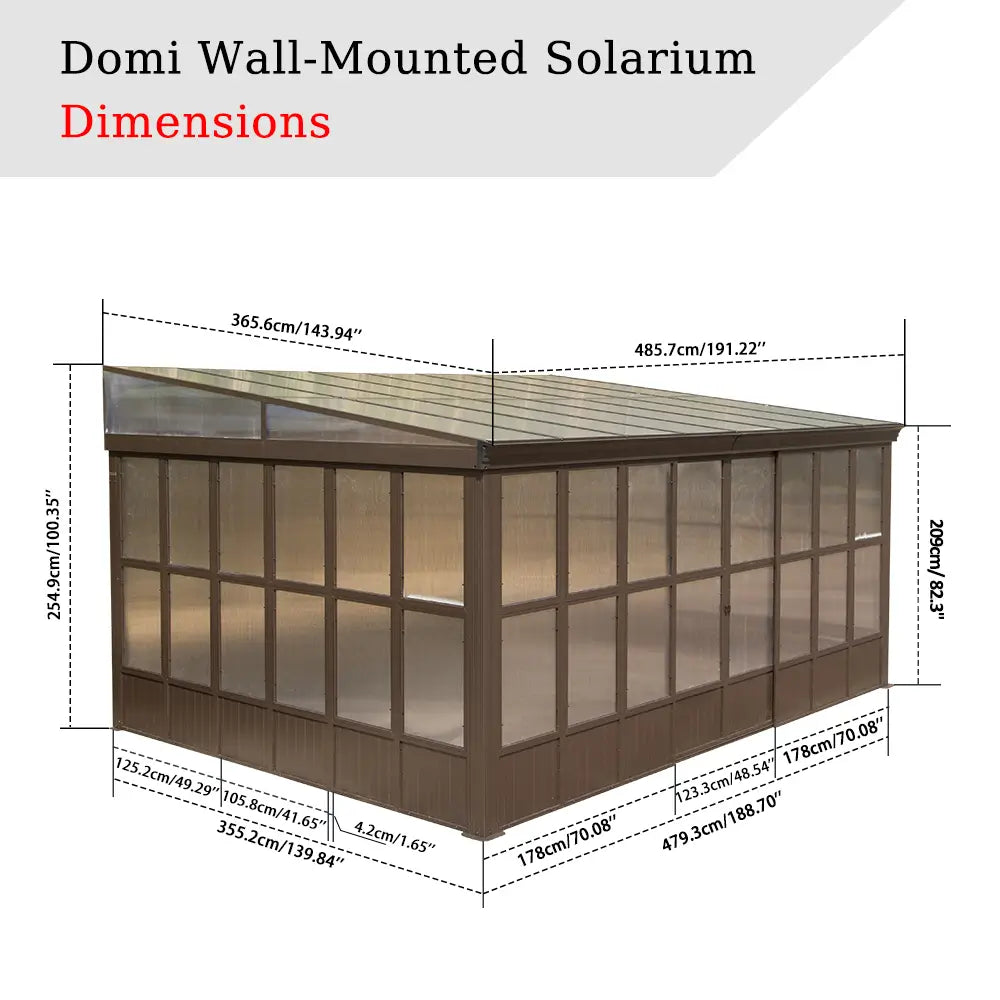 Polycarbonate Wall Mounted Sunroom
