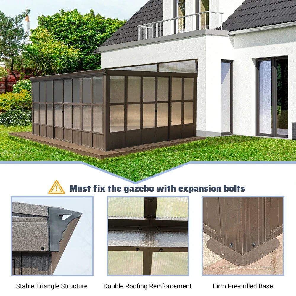 Polycarbonate Wall Mounted Sunroom