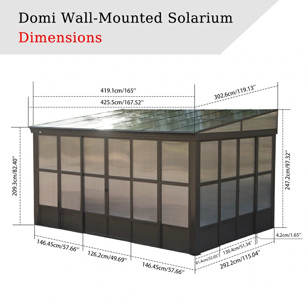 Polycarbonate Wall Mounted Sunroom