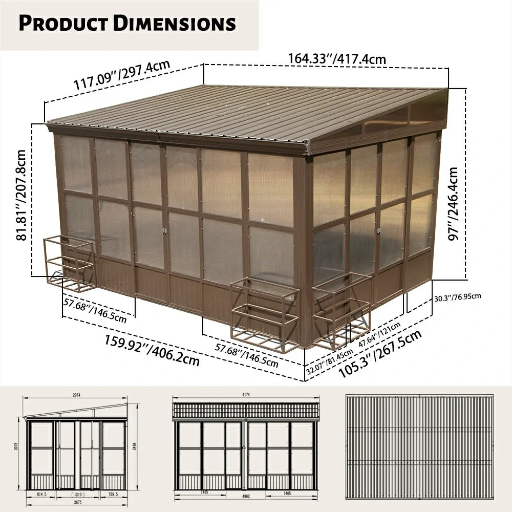 Wall Mounted Sunroom with Side Door