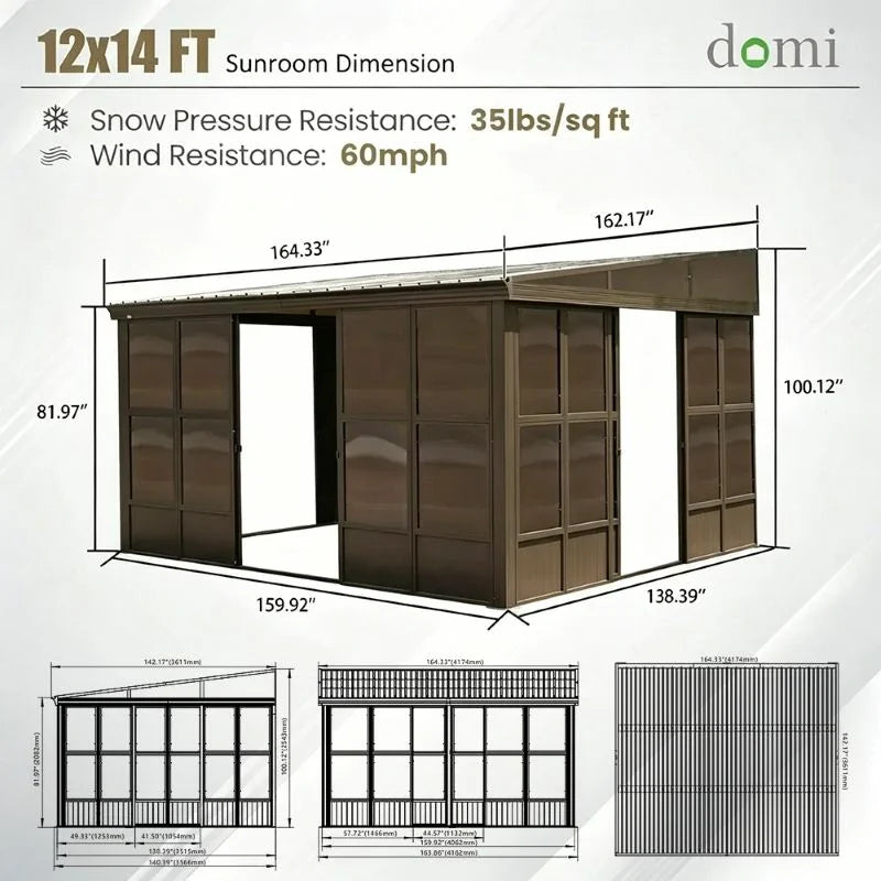 Wall Mounted Sunroom with Side Door