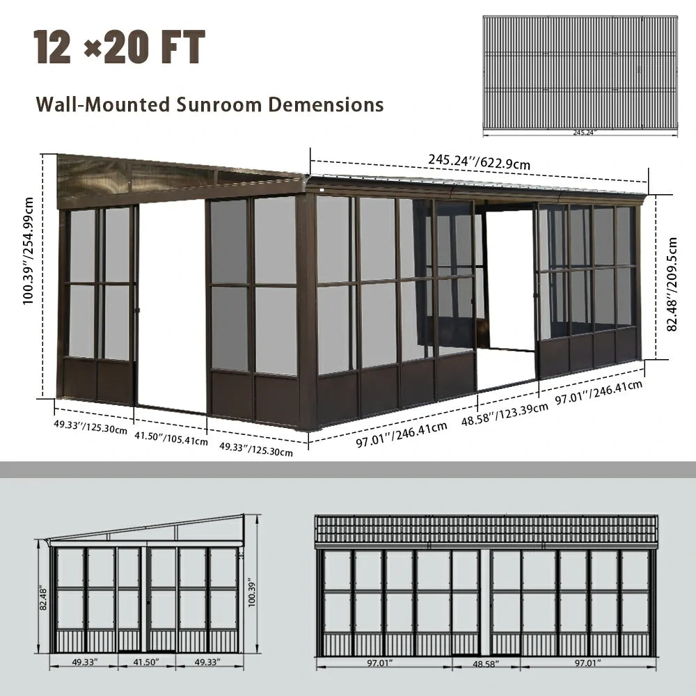 Wall Mounted Sunroom with Side Door