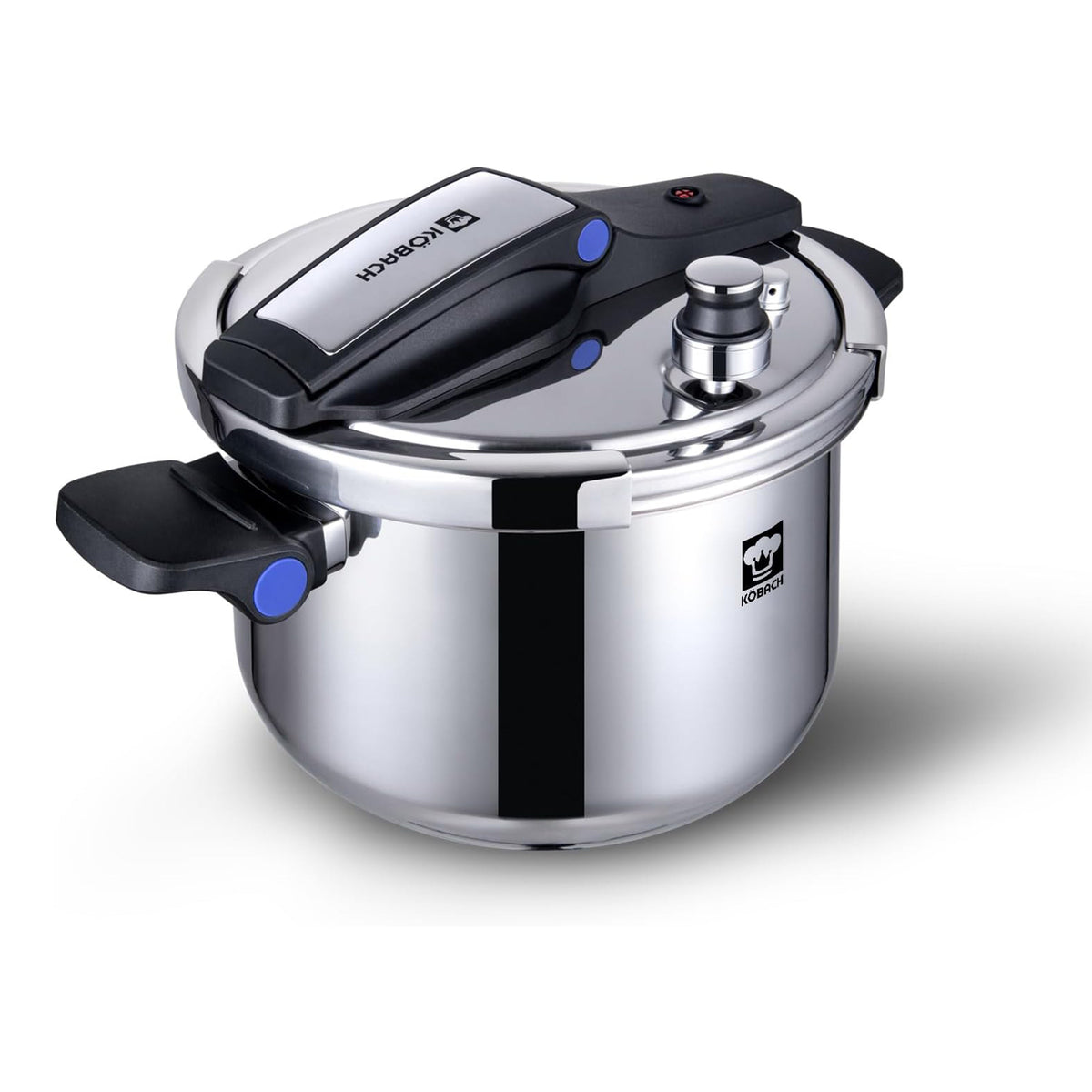 KOBACH 8 Qt Stainless Steel Pressure Cooker, 17 PSI, Induction & Gas Compatible, One-Hand Opening
