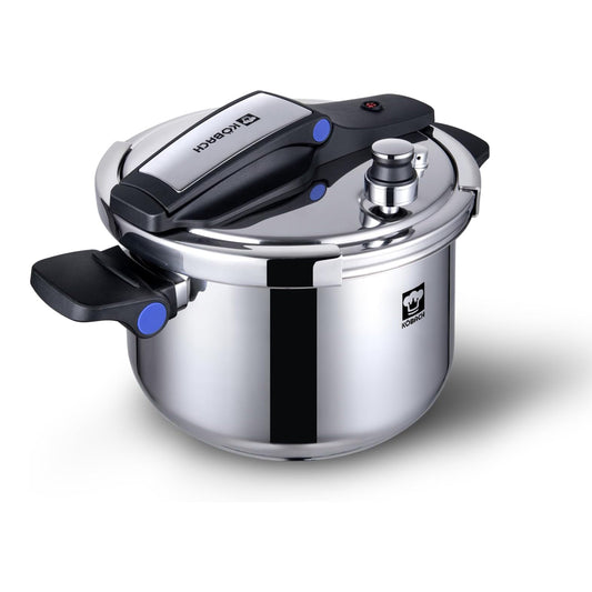 KOBACH 8 Qt Stainless Steel Pressure Cooker, 17 PSI, Induction & Gas Compatible, One-Hand Opening